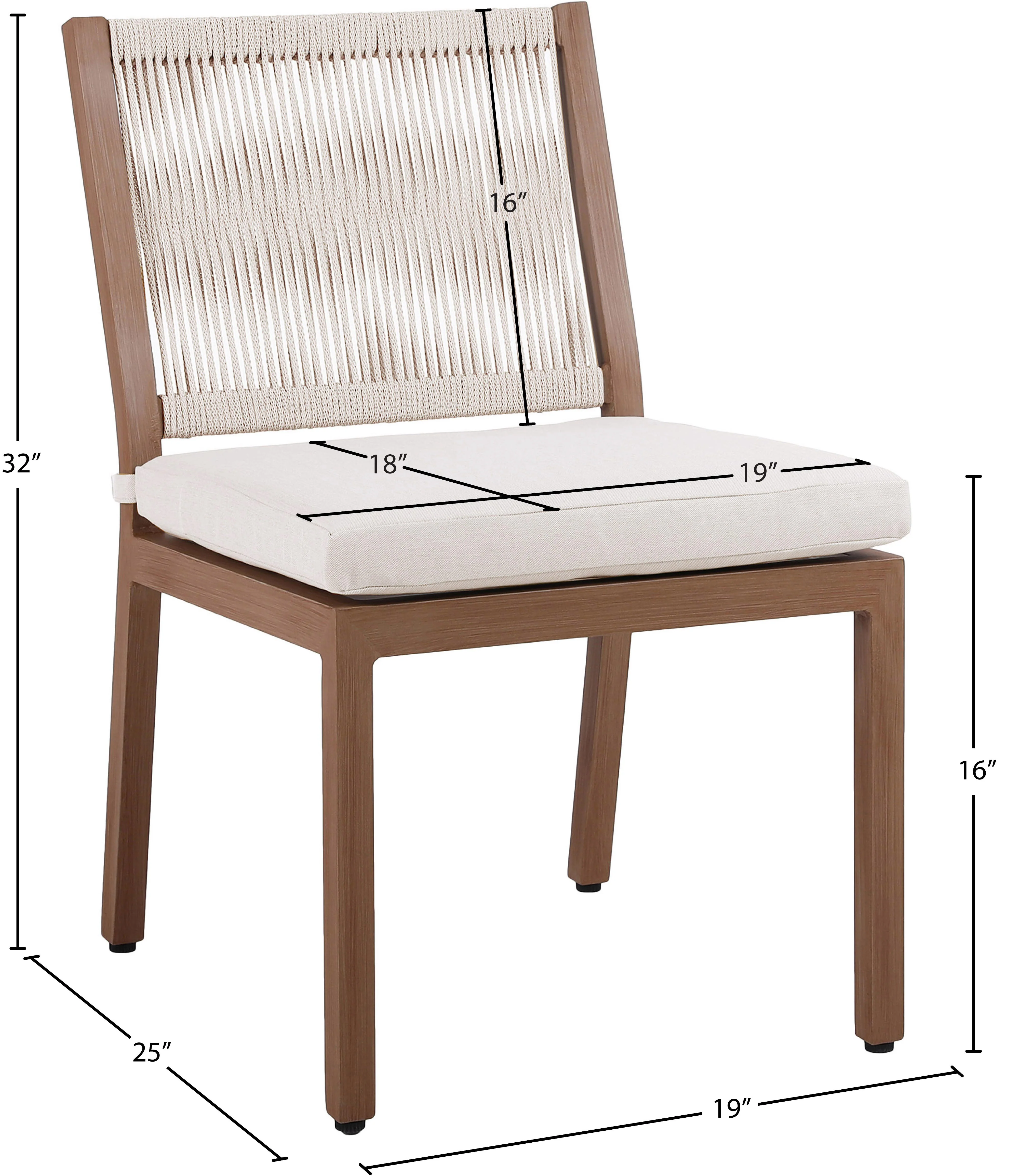 Maui Water Resistant Fabric Upholstered Outdoor Patio Dining Side Chair - Image 23