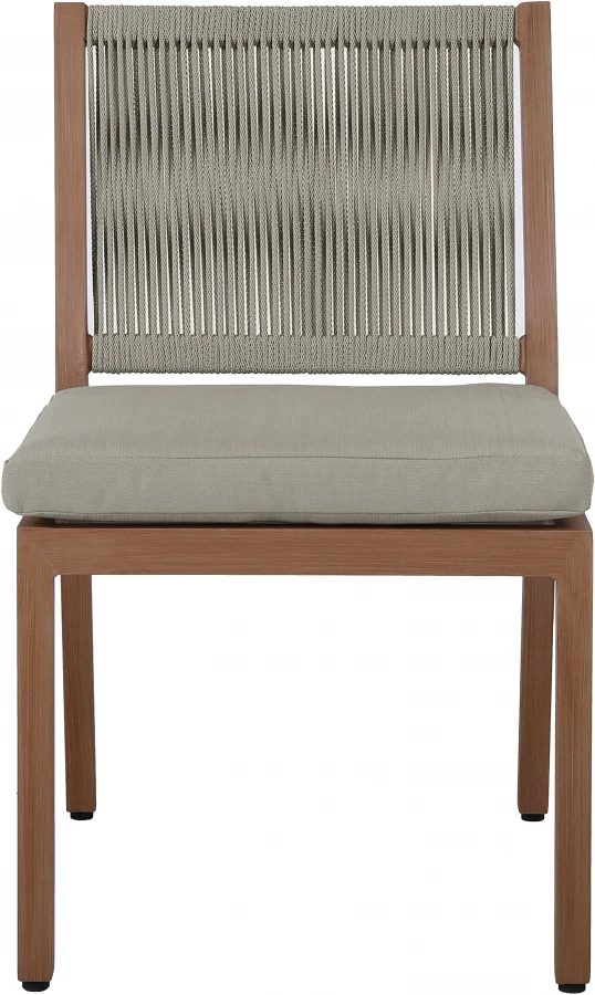 Maui Water Resistant Fabric Upholstered Outdoor Patio Dining Side Chair - Image 5