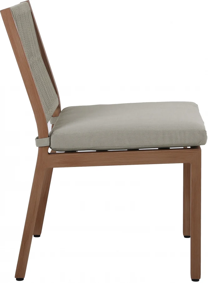 Maui Water Resistant Fabric Upholstered Outdoor Patio Dining Side Chair - Image 7