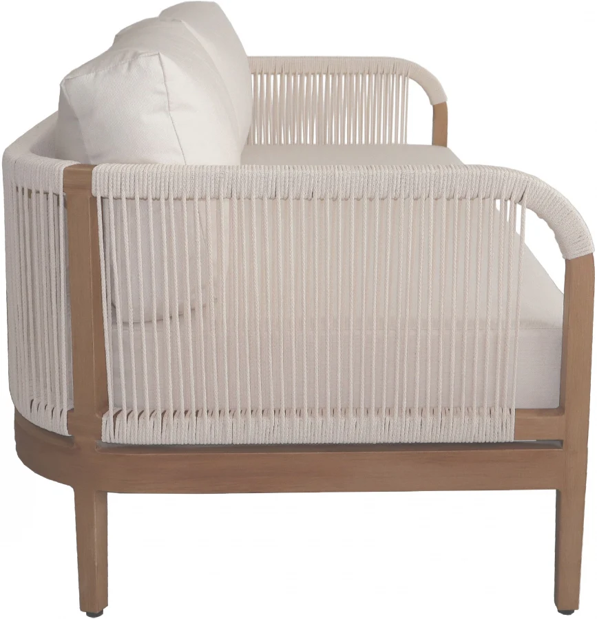Maui Water Resistant Fabric Upholstered Outdoor Patio Loveseat - Image 14