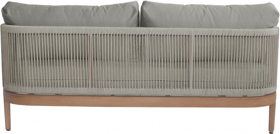 Maui Water Resistant Fabric Upholstered Outdoor Patio Loveseat - Image 4