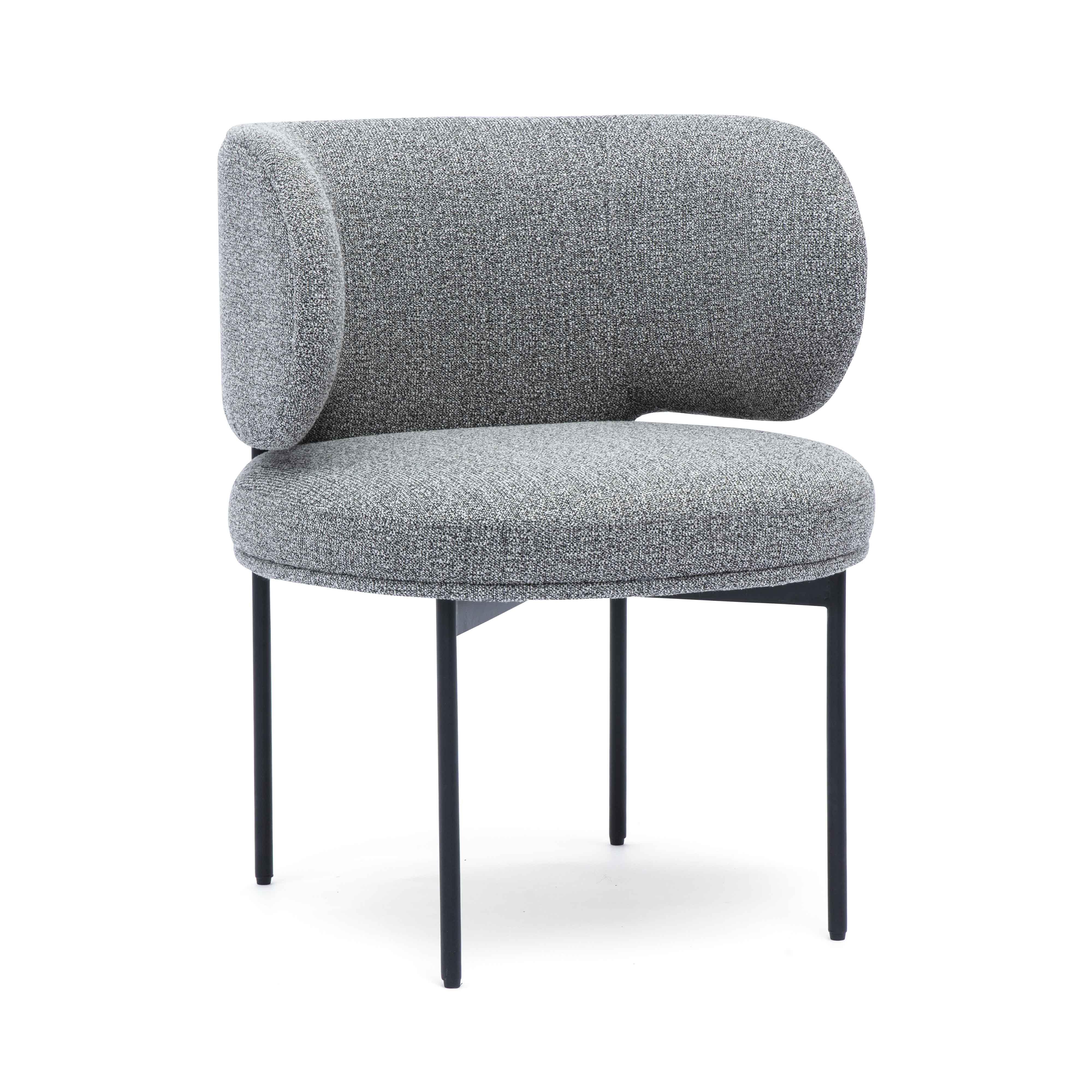 Maureen Speckled Grey Performance Boucle Dining Chair - Image 3