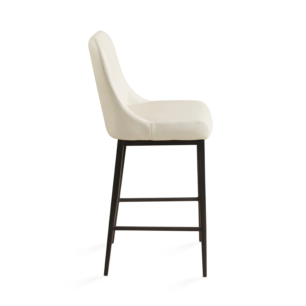 Maverick Counter Chair: Taupe Leatherette - Image 3