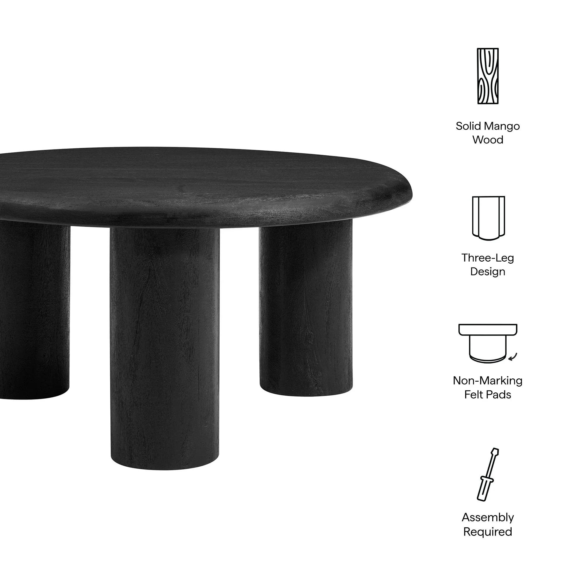 Mavina Round Mango Wood Coffee Table - Image 15