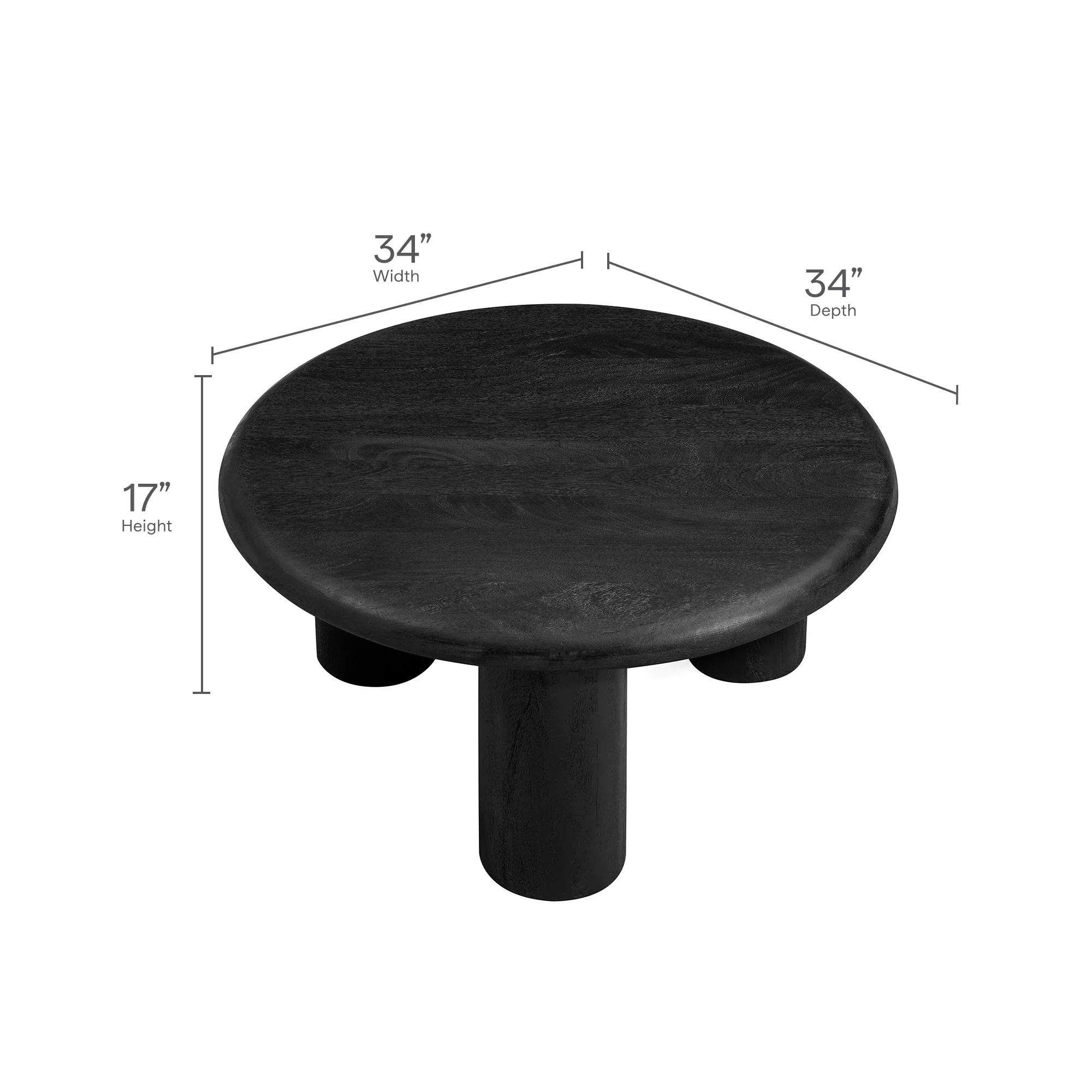 Mavina Round Mango Wood Coffee Table - Image 16