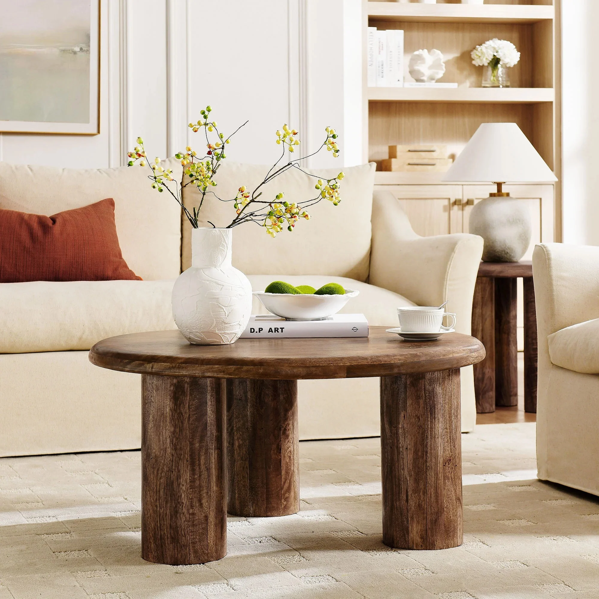 Mavina Round Mango Wood Coffee Table - Image 2