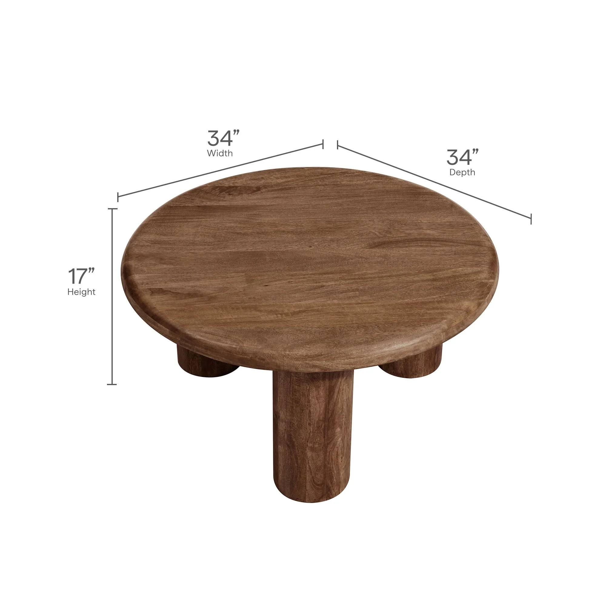 Mavina Round Mango Wood Coffee Table - Image 8