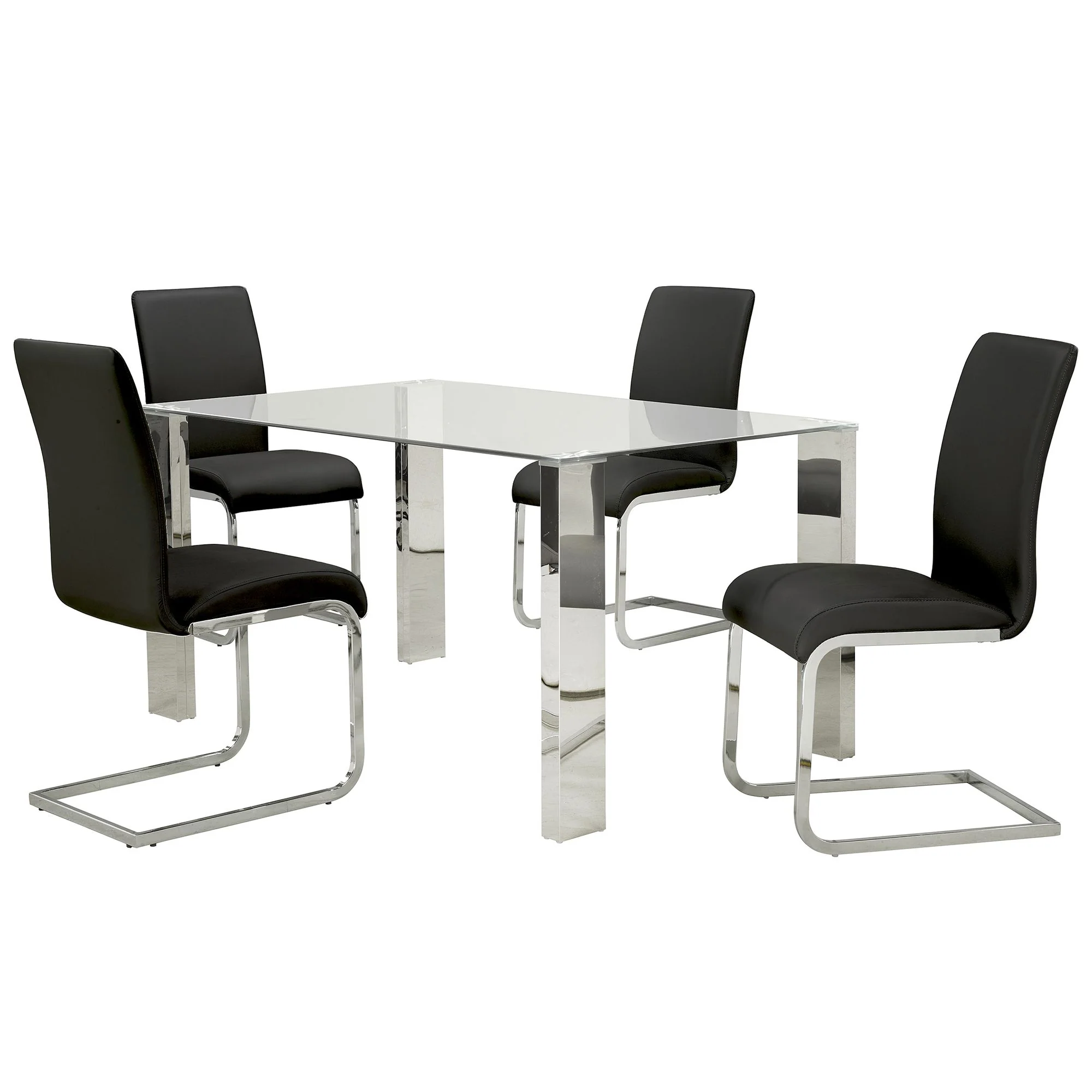 Maxim Dining Chair, set of 2, in Black and Chrome - Image 5