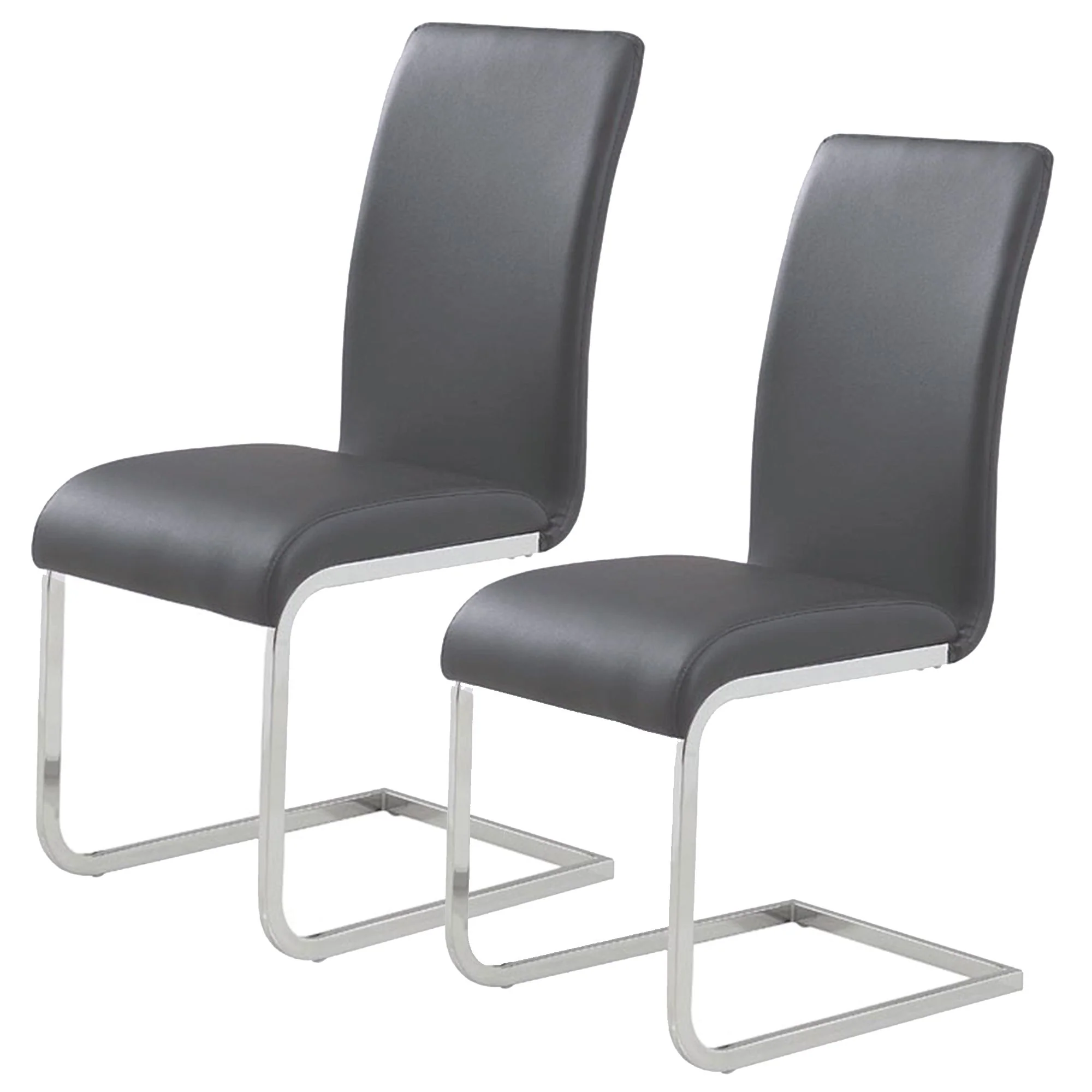 Maxim Dining Chair, set of 2, in Grey and Chrome - Image 4
