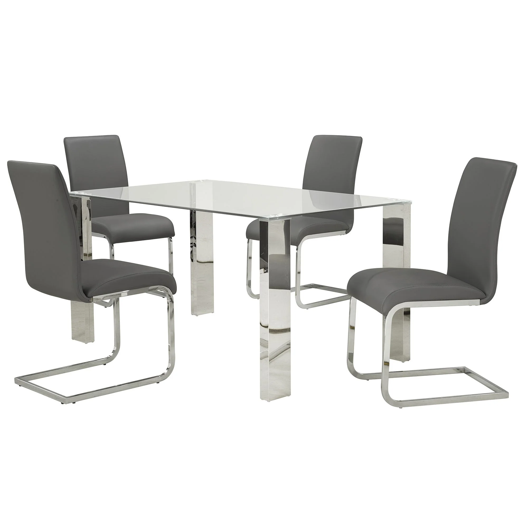 Maxim Dining Chair, set of 2, in Grey and Chrome - Image 6