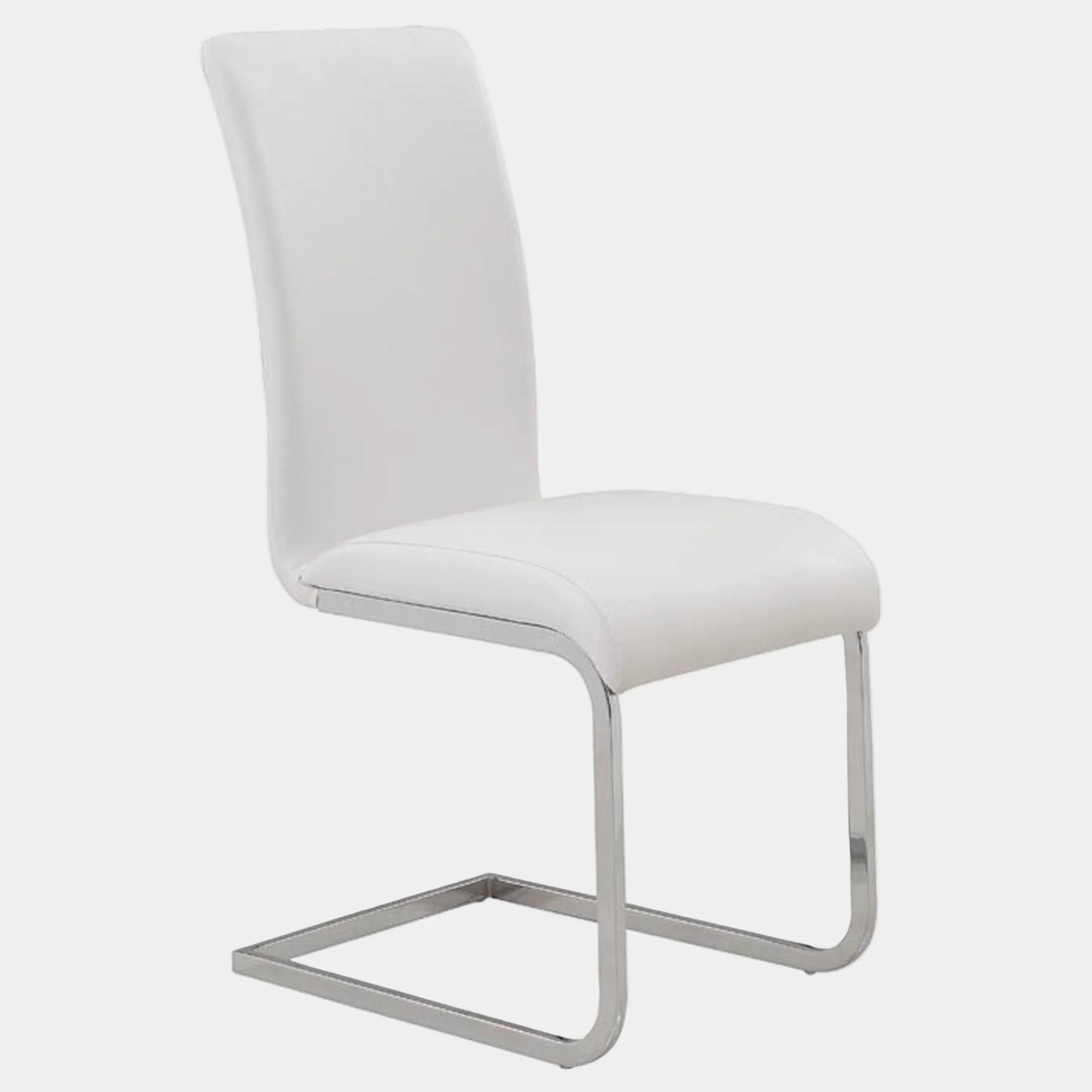Maxim Dining Chair, set of 2, in White and Chrome