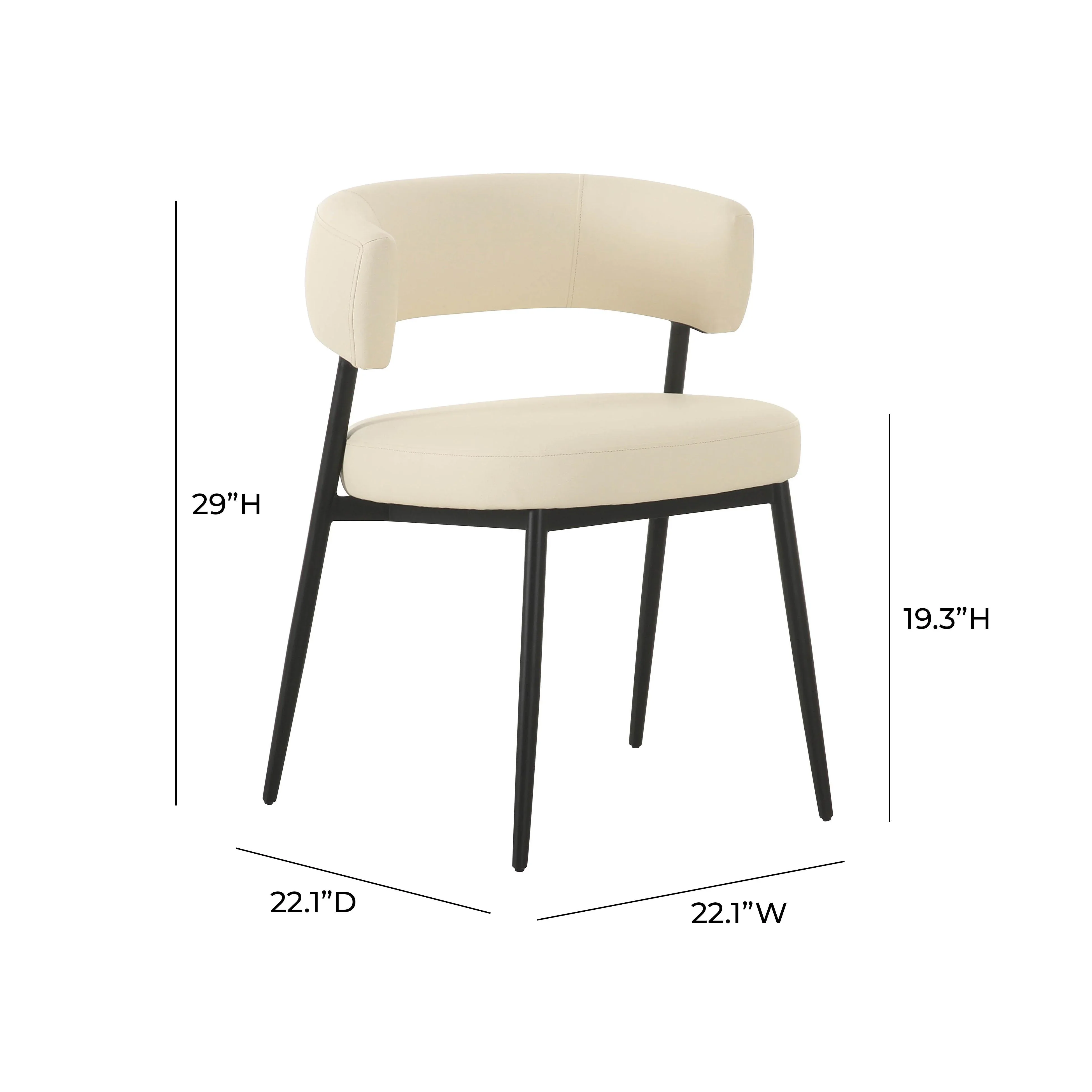 Maxine Cream Performance Vegan Leather Dining Chair - Image 6