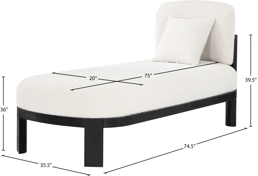 Maybourne Boucle Fabric Chaise / Bench - Image 8
