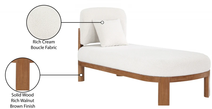 Maybourne Boucle Fabric Chaise / Bench - Image 8