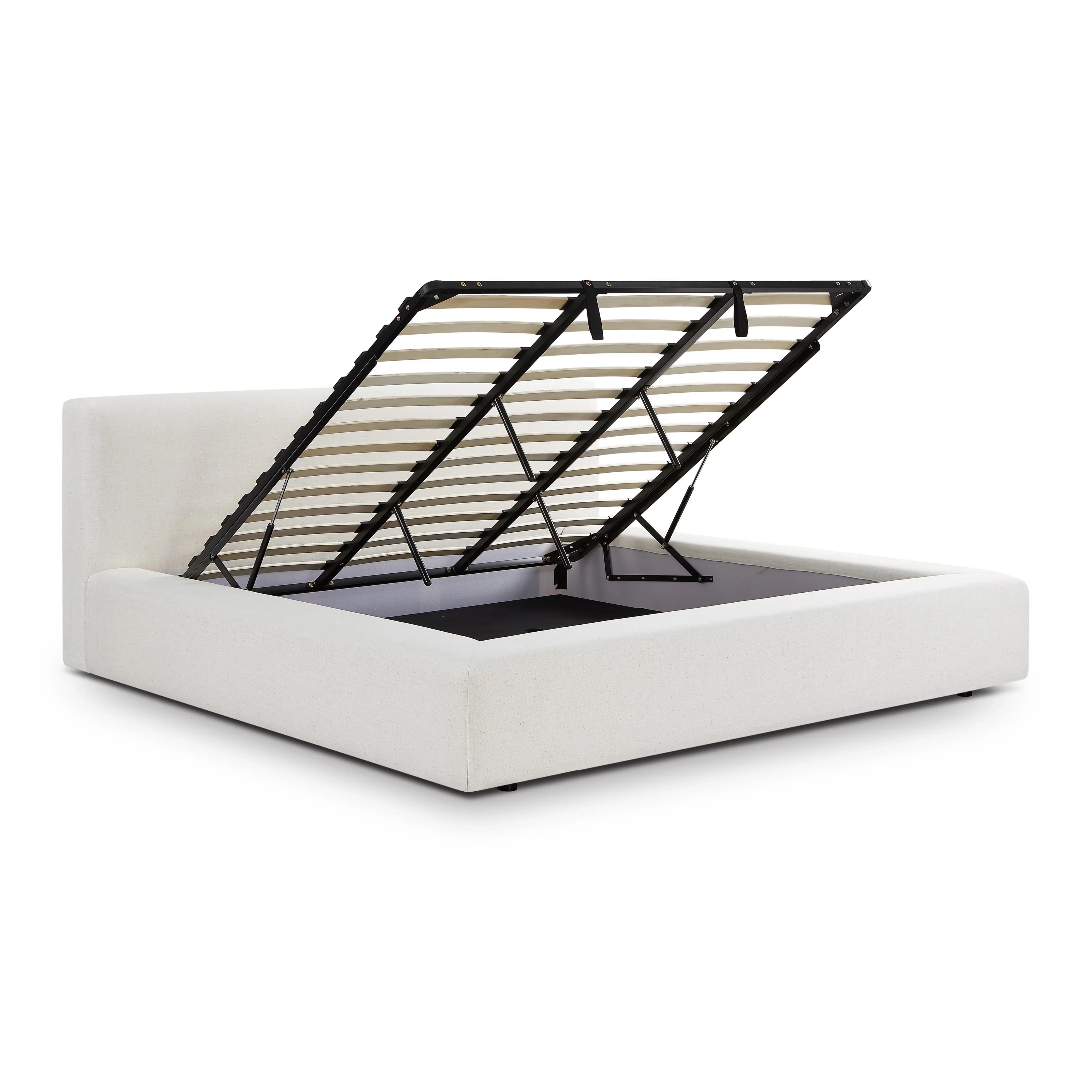 Meena Cream Upcycled Performance Linen Storage Bed - Image 14