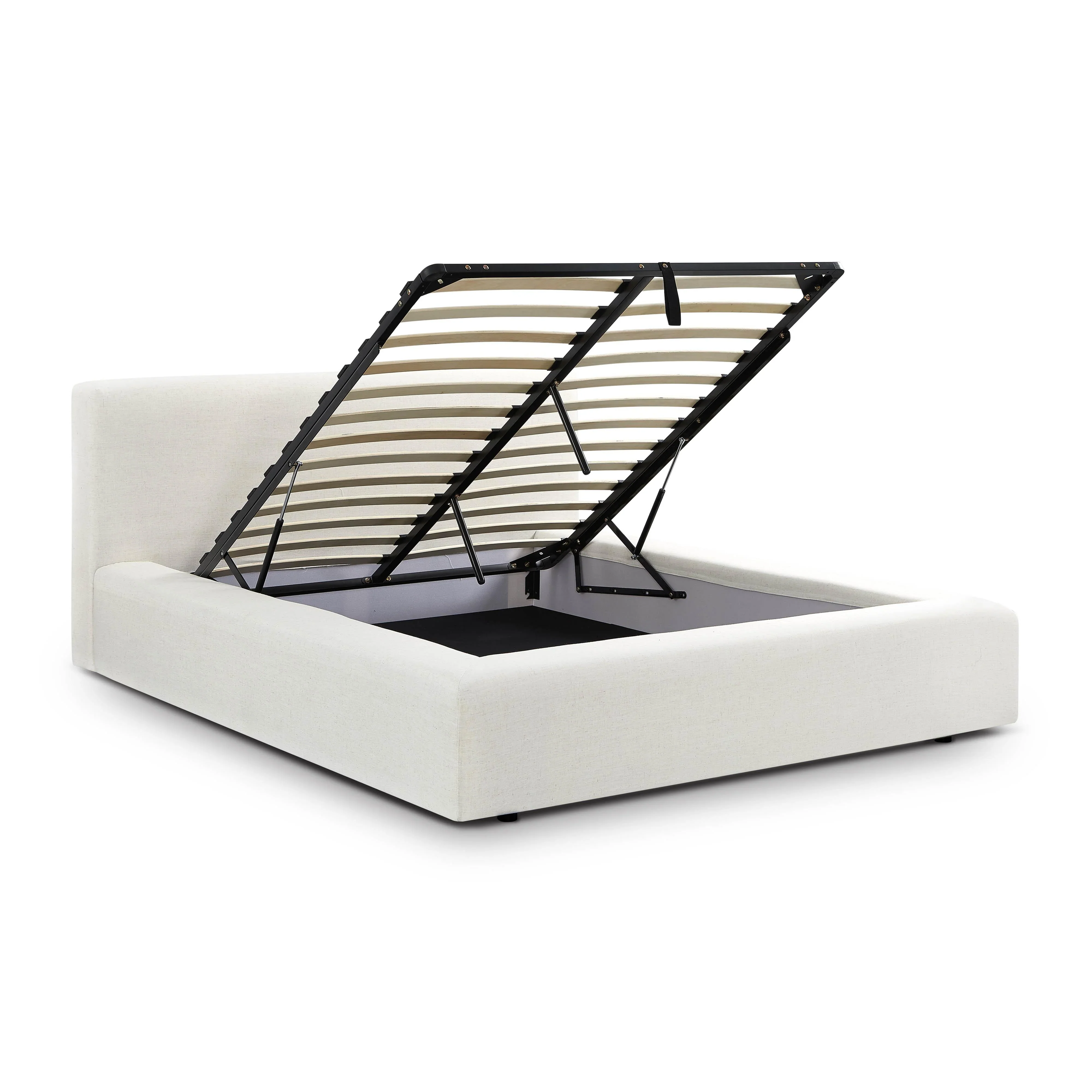 Meena Cream Upcycled Performance Linen Storage Bed - Image 3