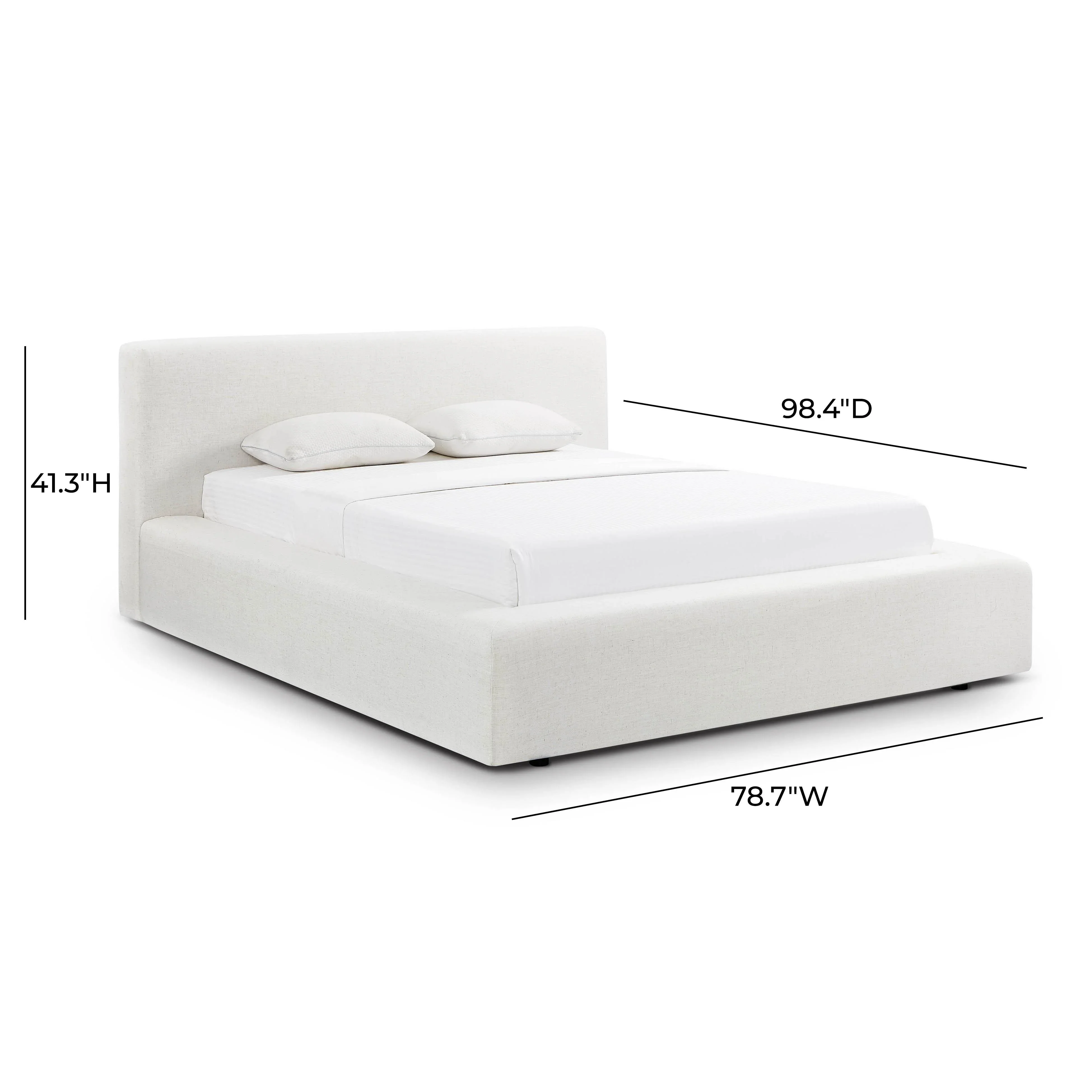 Meena Cream Upcycled Performance Linen Storage Bed - Image 5