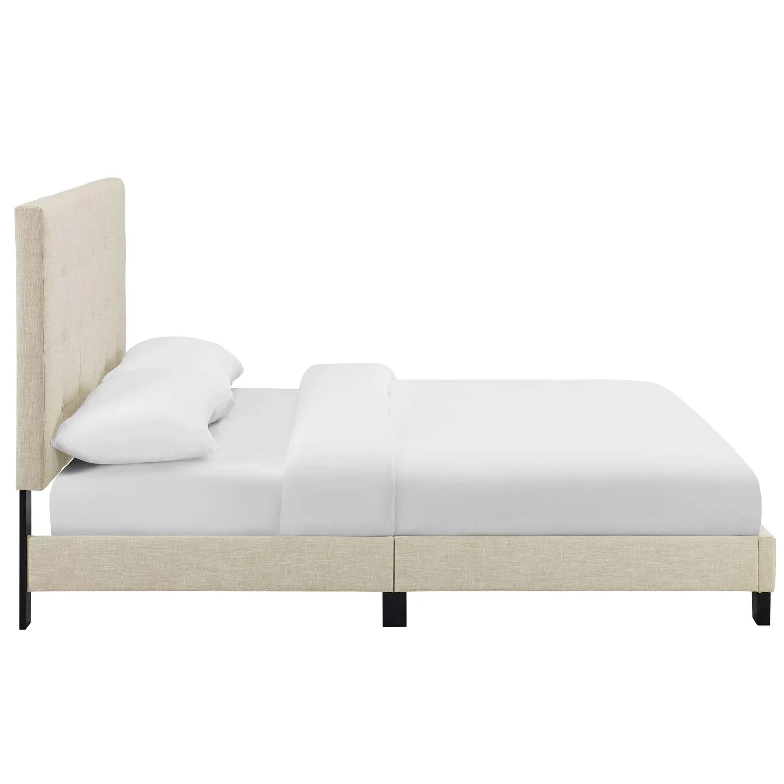 Melanie Tufted Button Upholstered Fabric Platform Bed - Image 28