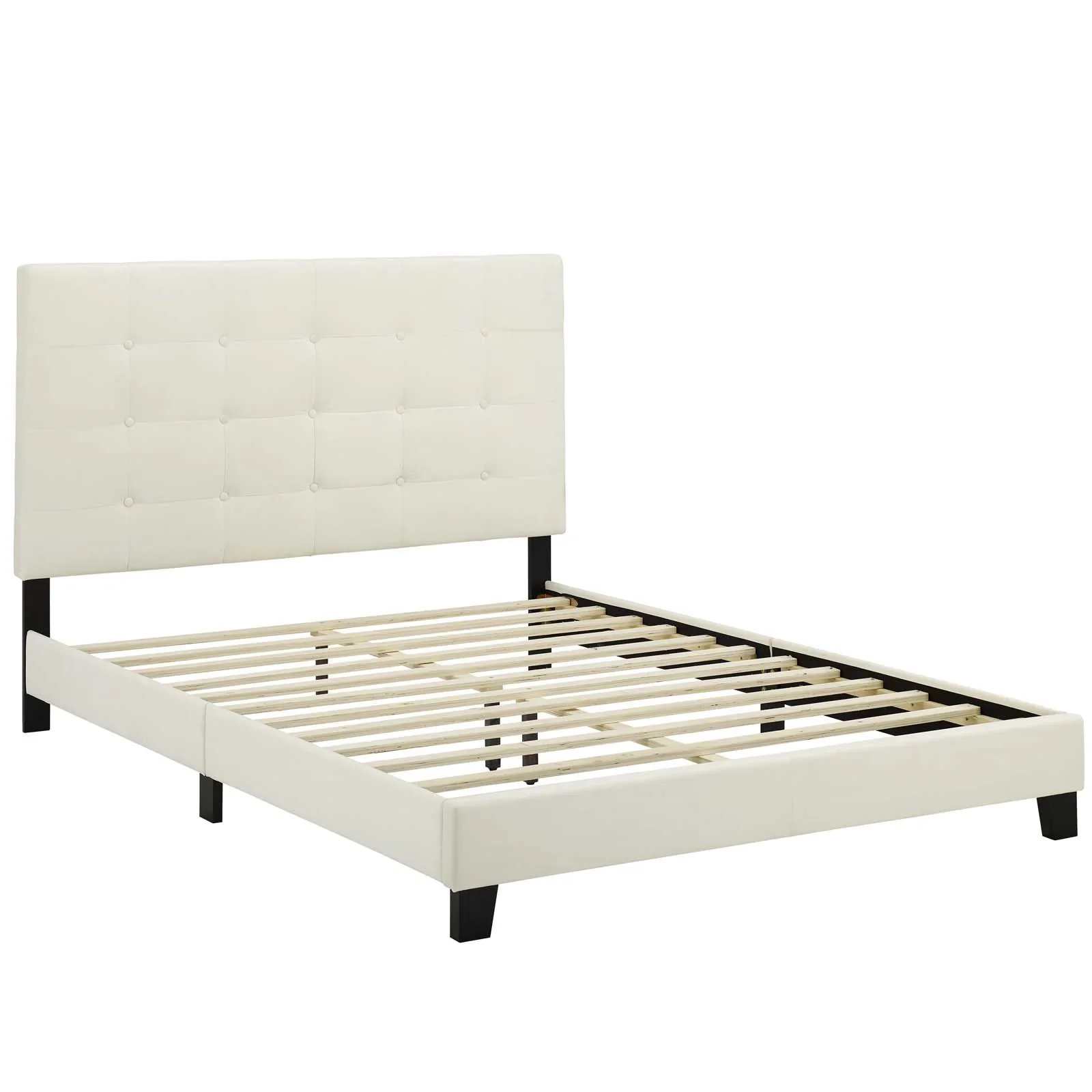 Melanie Tufted Button Upholstered Performance Velvet Platform Bed - Image 2