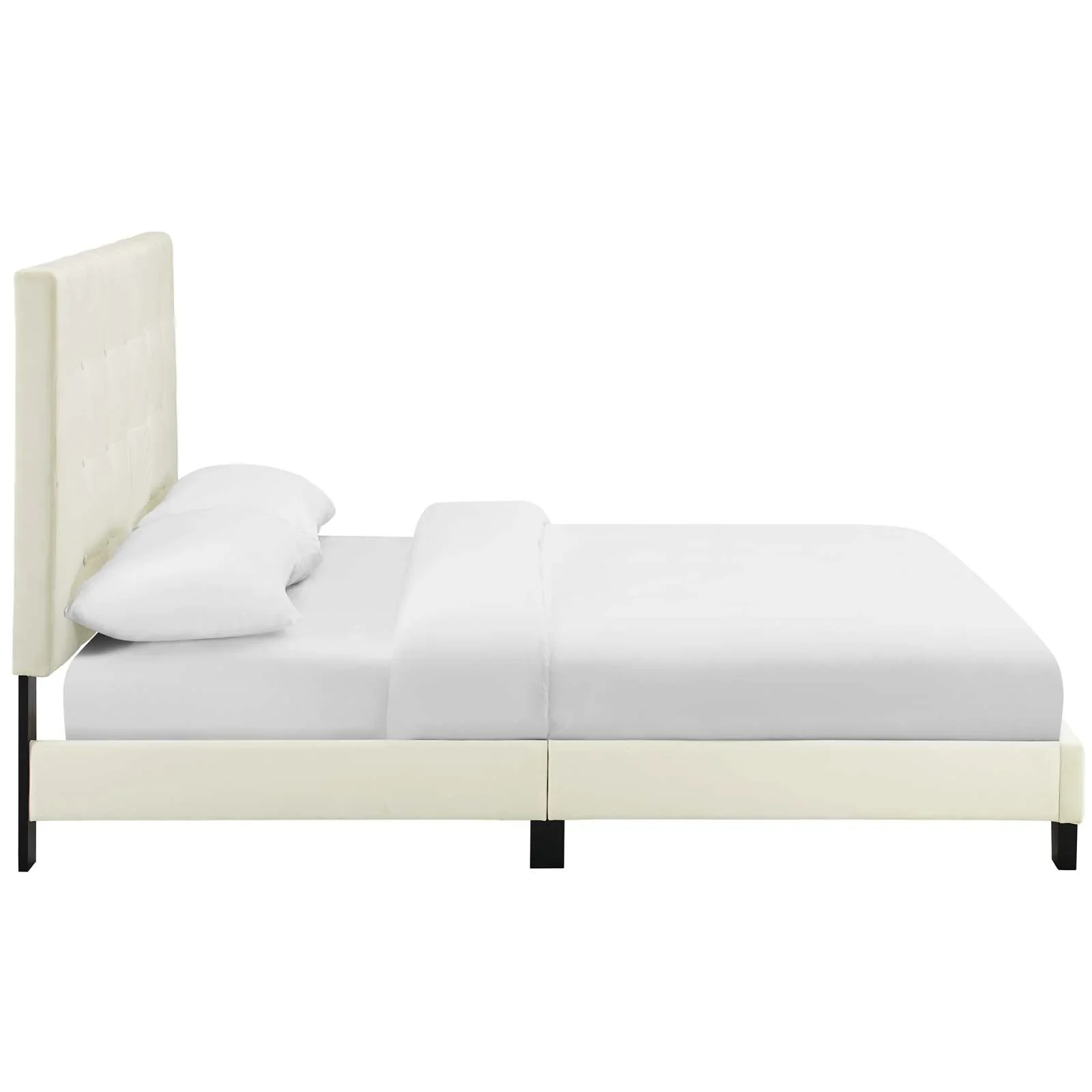 Melanie Tufted Button Upholstered Performance Velvet Platform Bed - Image 3
