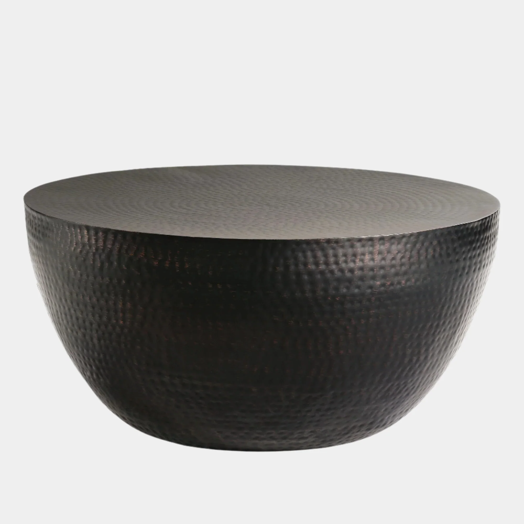 Mella 32 Inch Metal Hammered Coffee Table in Black