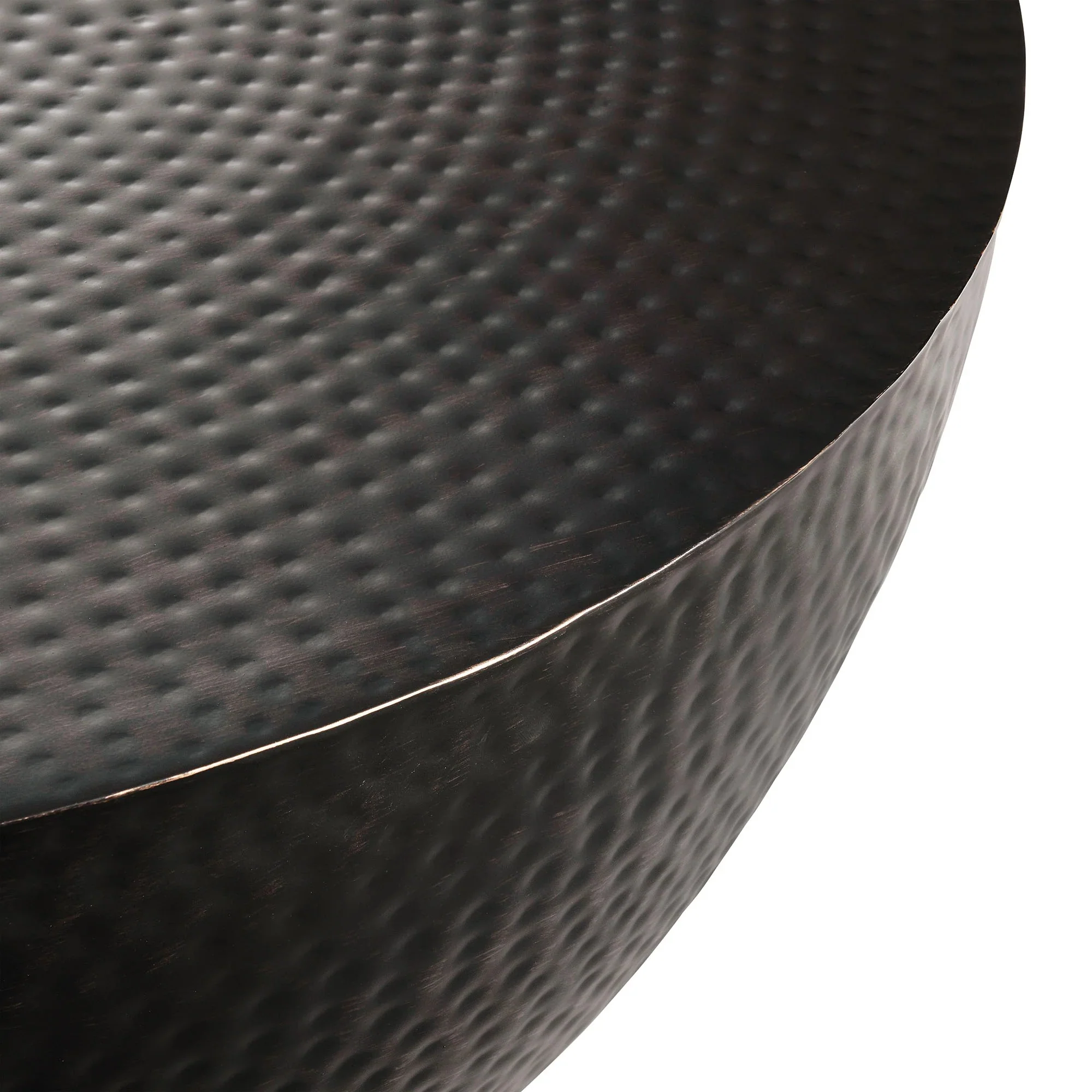 Mella 32 Inch Metal Hammered Coffee Table in Black - Image 5