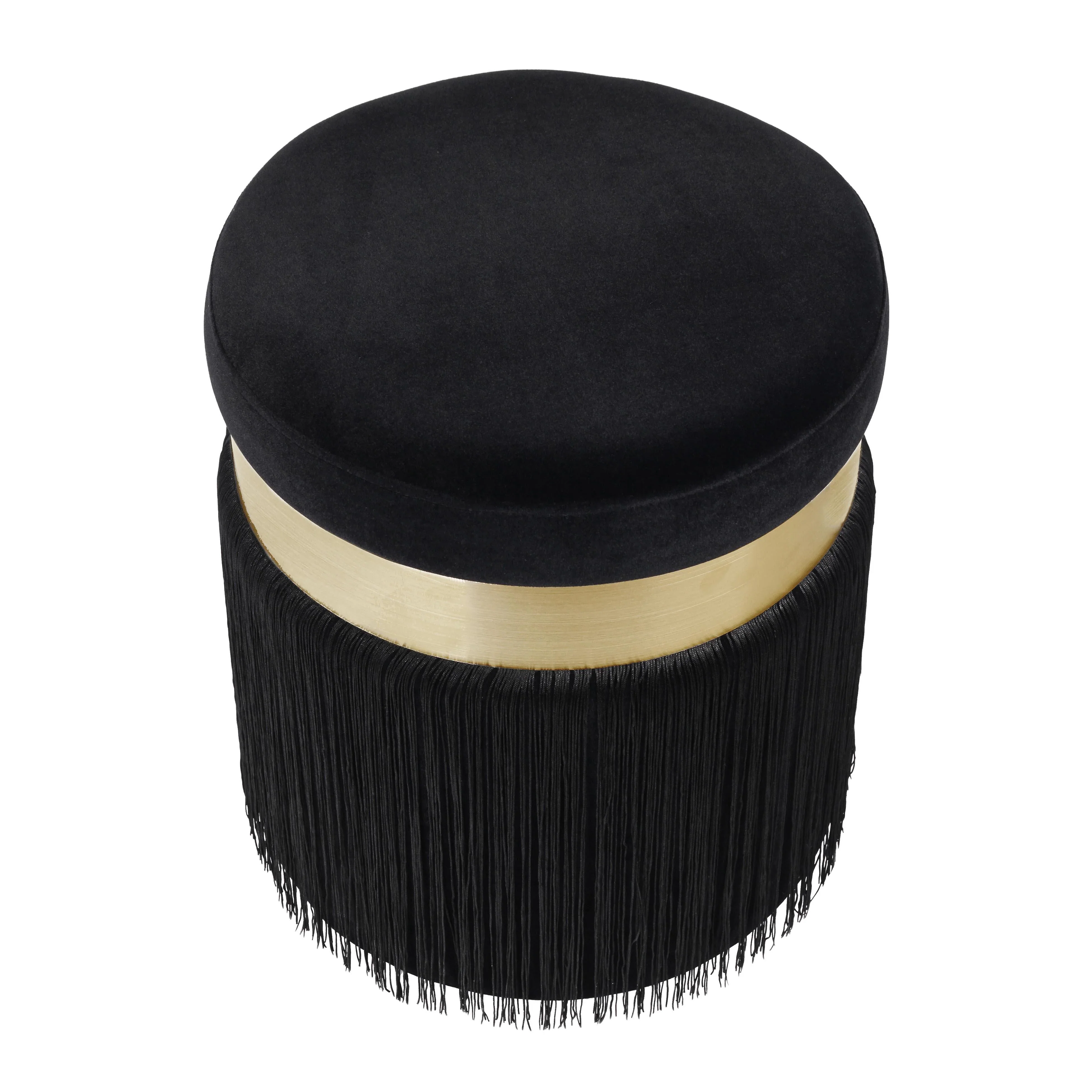 Melody Velvet Tasseled Ottoman - Image 4