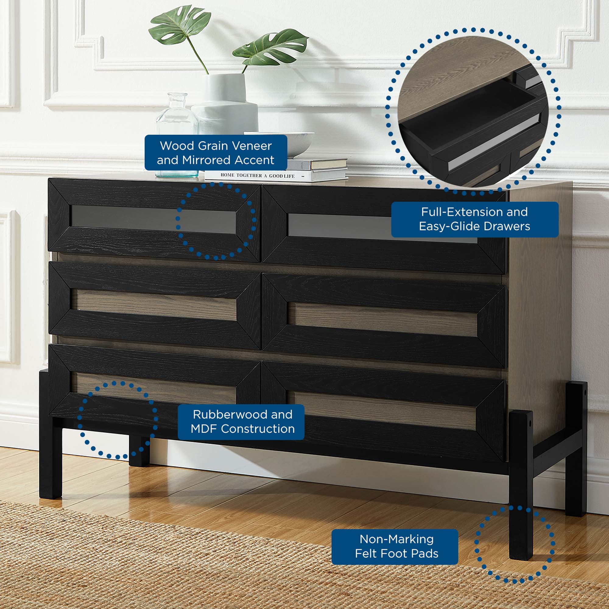 Merritt Dresser and Mirror in Oak - Image 10