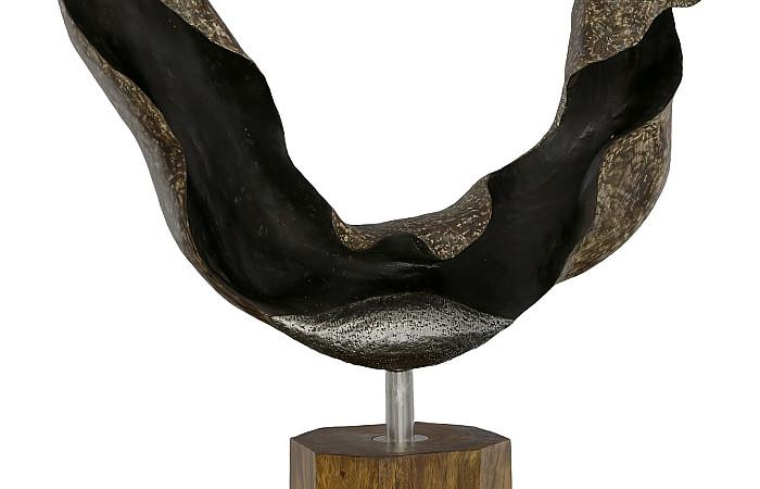 Metallurgy Wood Sculpture, Stainless Steel, Natural - Image 3