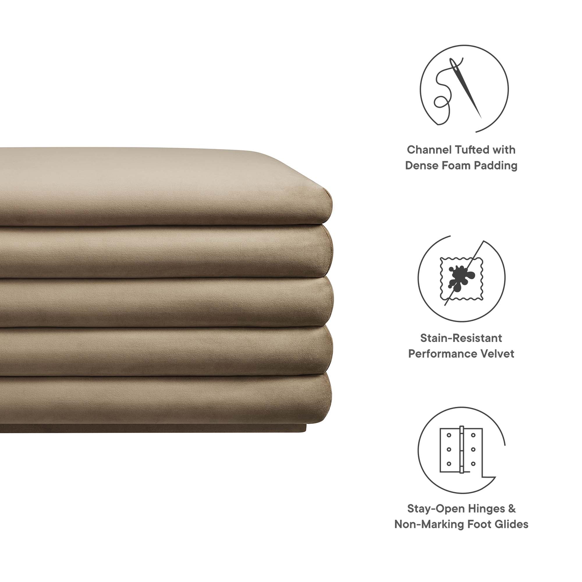 Mezzo Upholstered Performance Velvet Storage Bench - Image 10