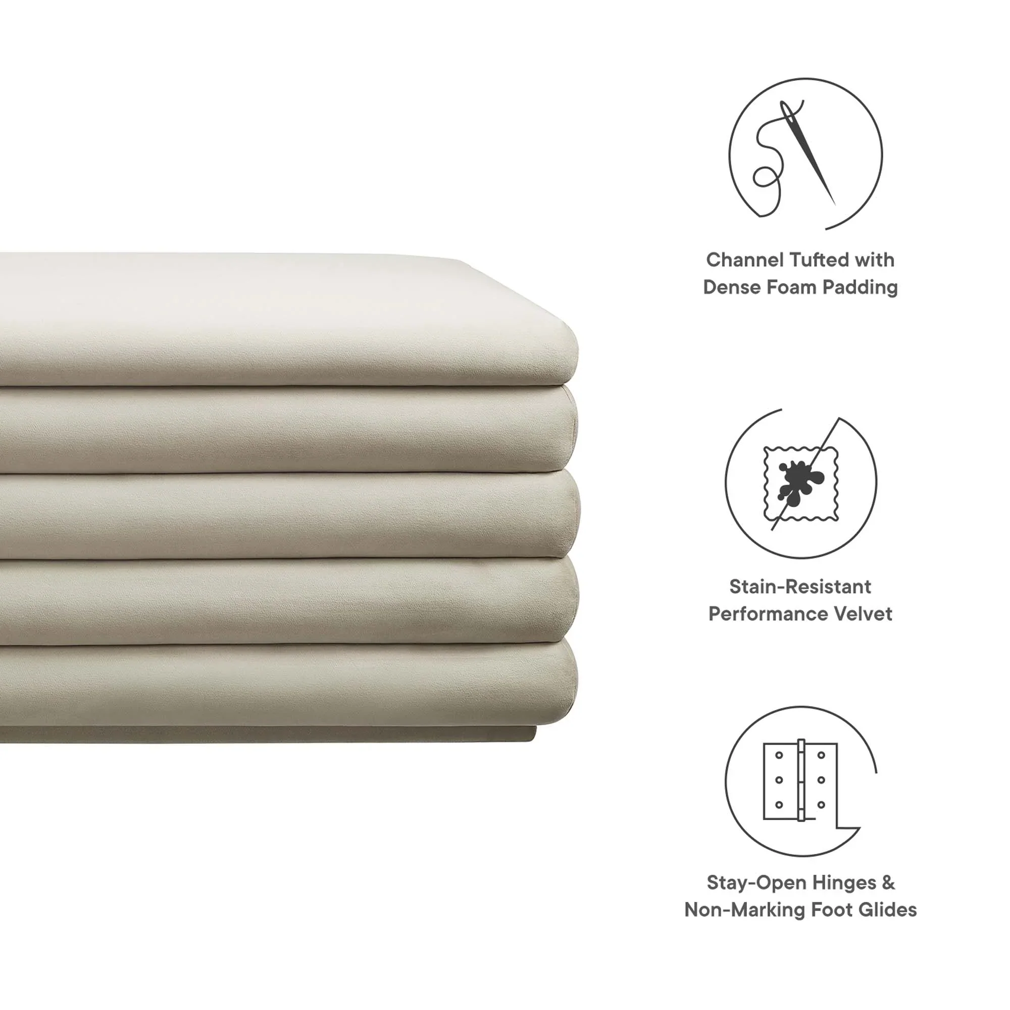 Mezzo Upholstered Performance Velvet Storage Bench - Image 16