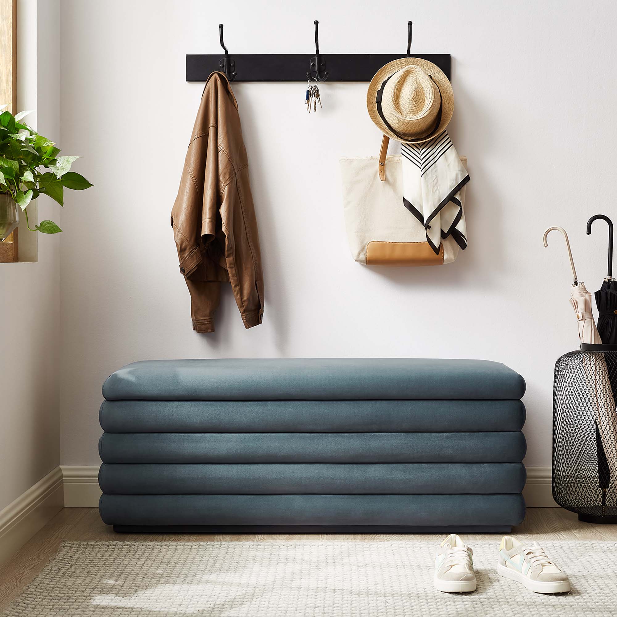Mezzo Upholstered Performance Velvet Storage Bench - Image 24
