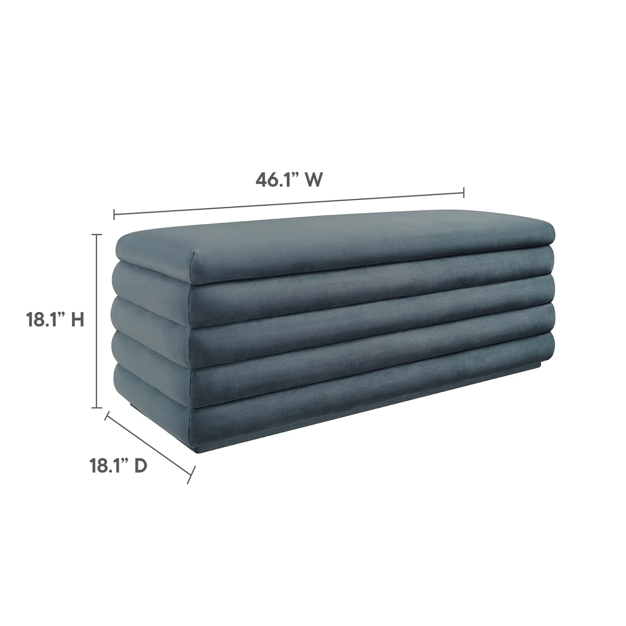 Mezzo Upholstered Performance Velvet Storage Bench - Image 28