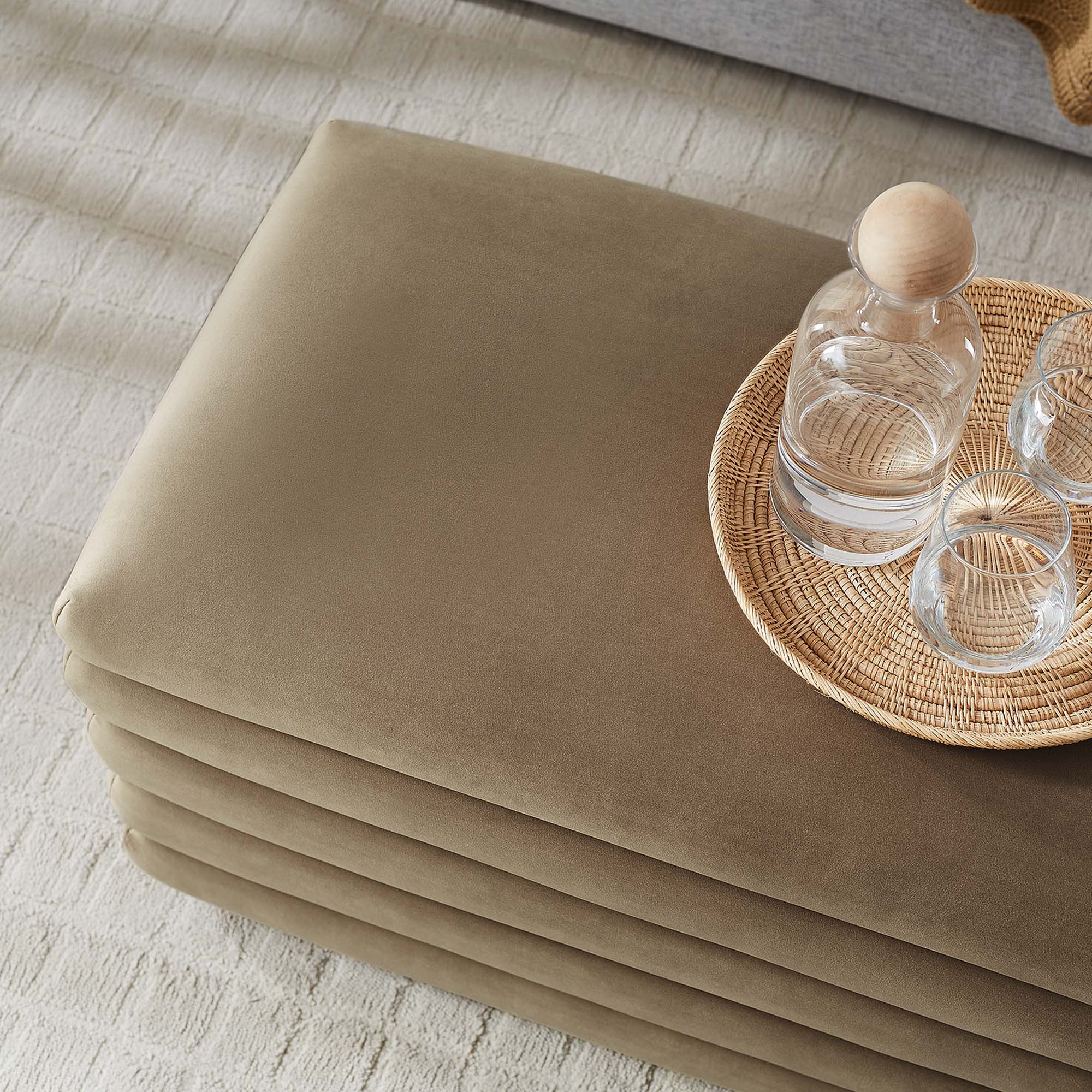Mezzo Upholstered Performance Velvet Storage Bench - Image 4