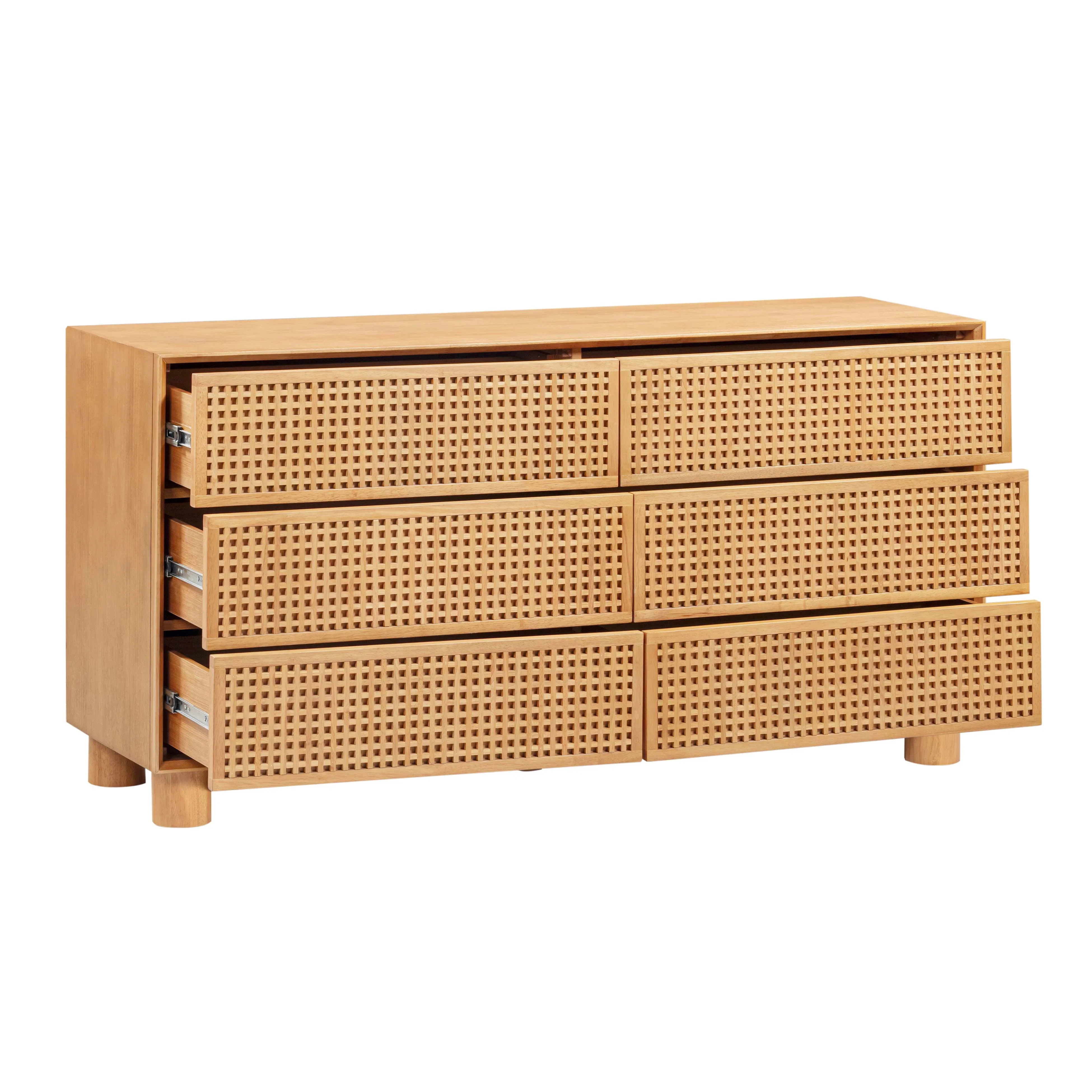 Miles 62" Natural Wood 6-Drawer Dresser - Image 4