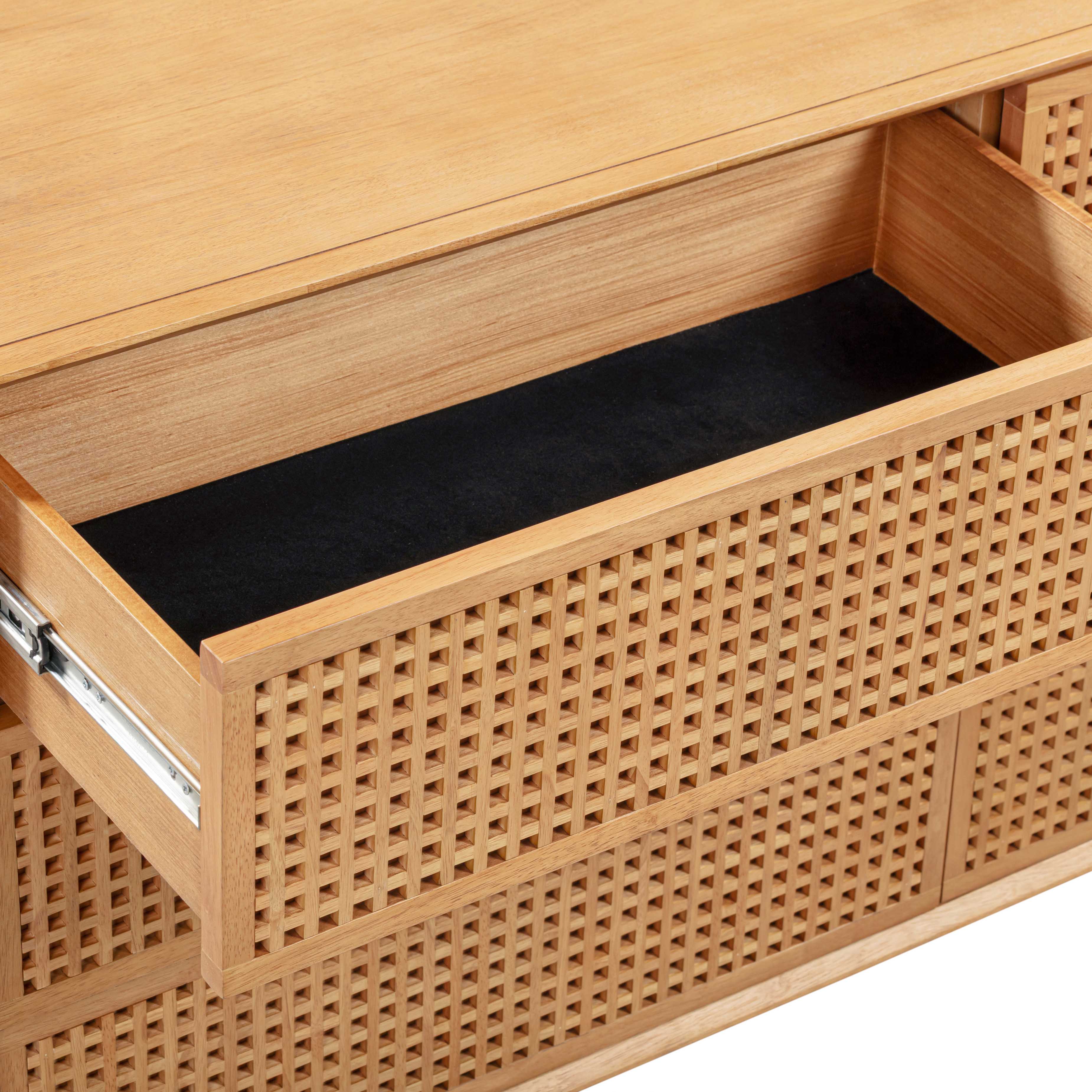 Miles 62" Natural Wood 6-Drawer Dresser - Image 7