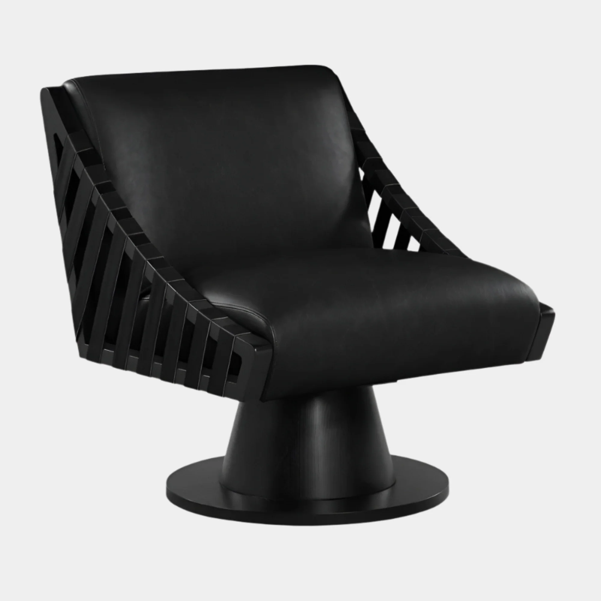 Millwin Vegan Leather Upholstered Swivel Accent Chair