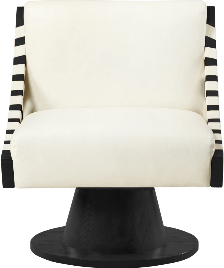 Millwin Vegan Leather Upholstered Swivel Accent Chair - Image 11