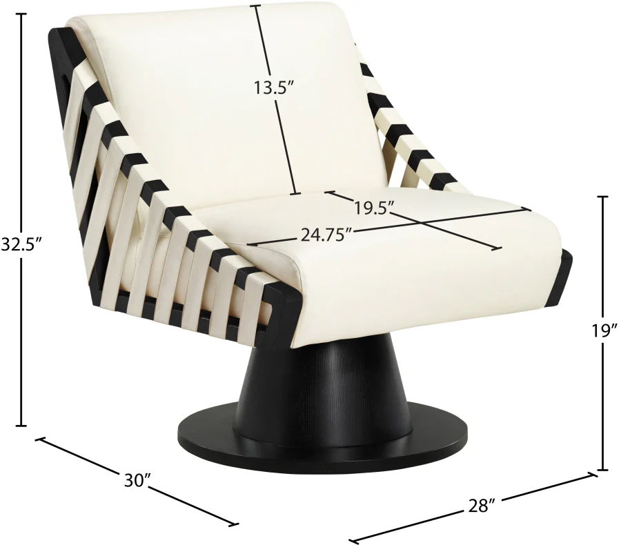 Millwin Vegan Leather Upholstered Swivel Accent Chair - Image 15