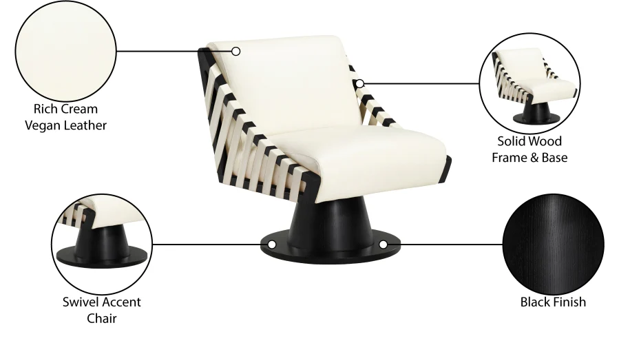 Millwin Vegan Leather Upholstered Swivel Accent Chair - Image 16