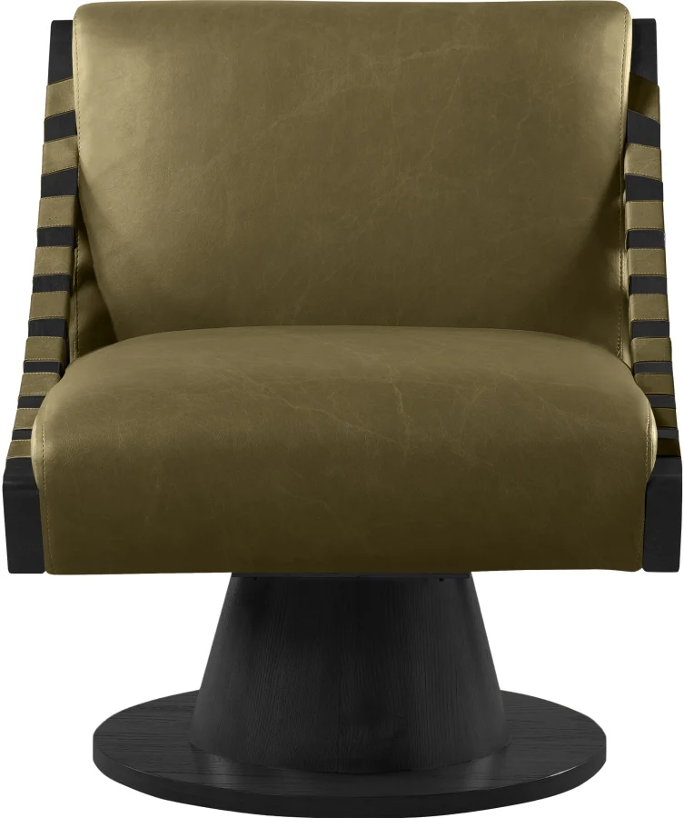 Millwin Vegan Leather Upholstered Swivel Accent Chair - Image 18