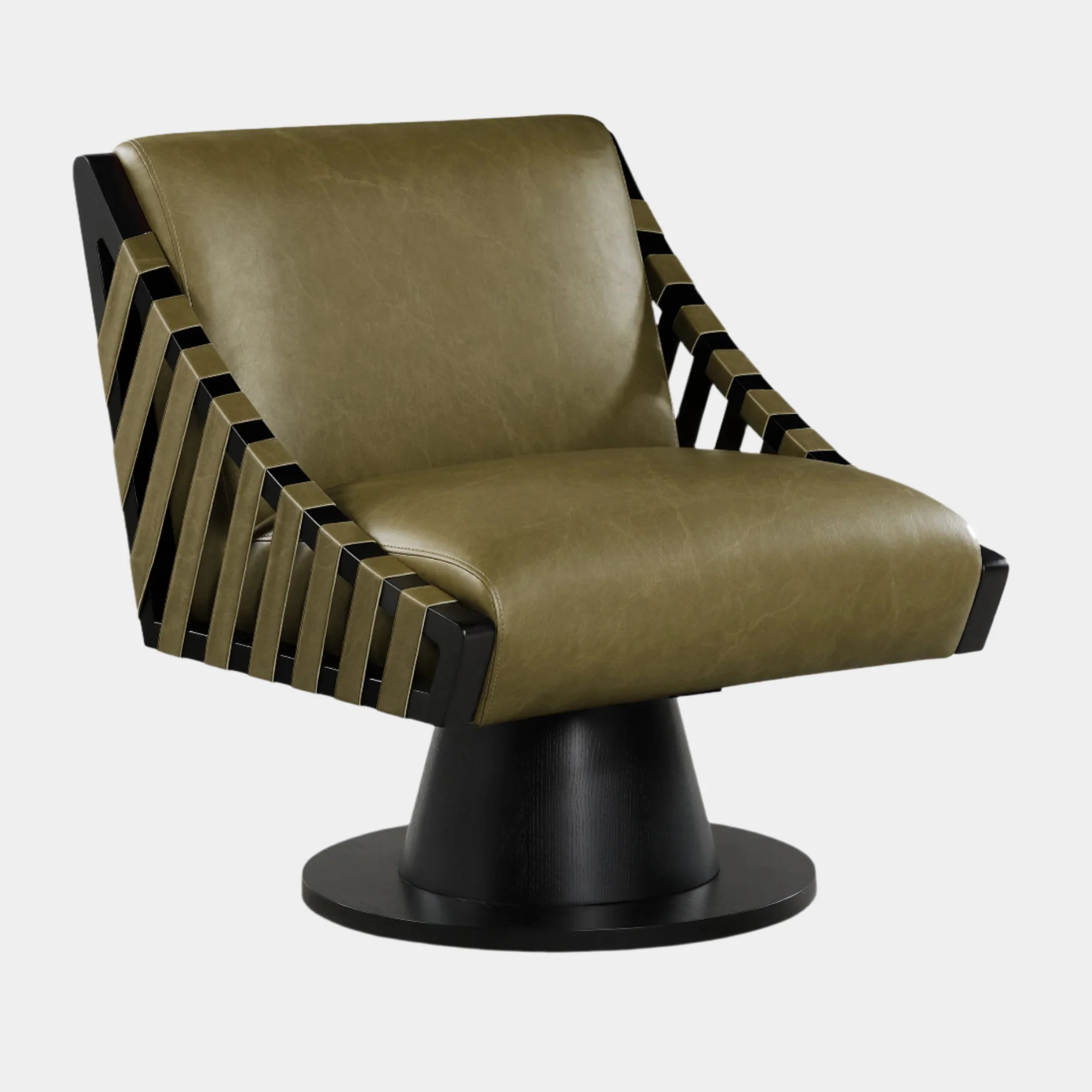 Millwin Vegan Leather Upholstered Swivel Accent Chair - Image 19