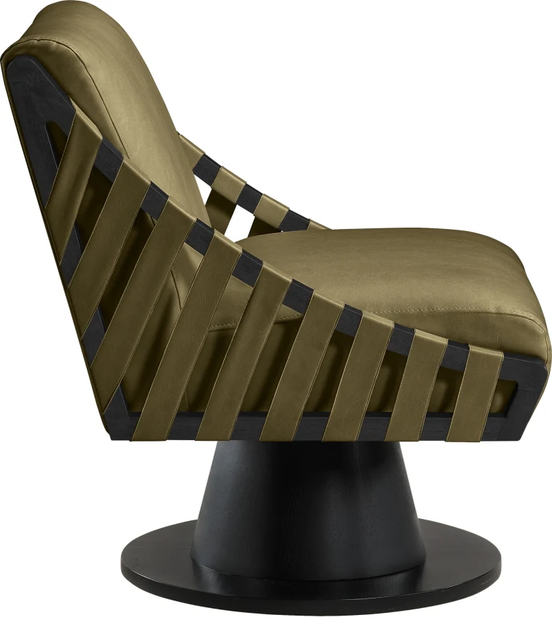 Millwin Vegan Leather Upholstered Swivel Accent Chair - Image 20