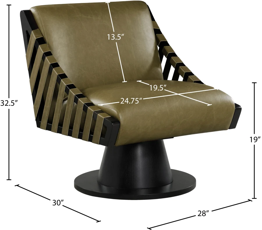 Millwin Vegan Leather Upholstered Swivel Accent Chair - Image 23