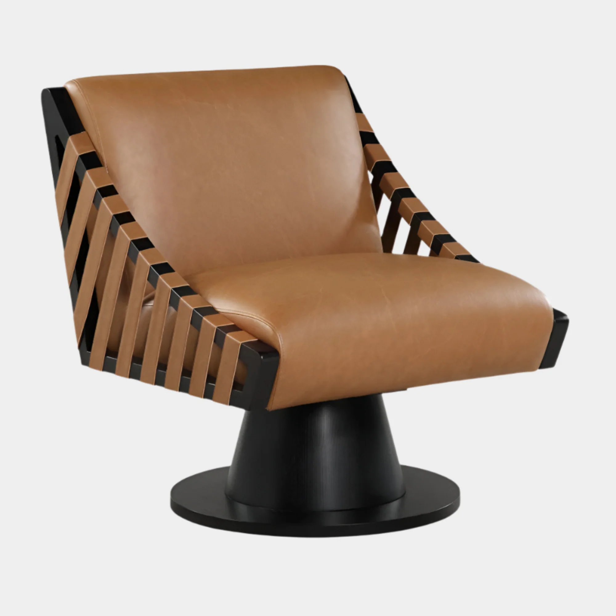 Millwin Vegan Leather Upholstered Swivel Accent Chair - Image 25