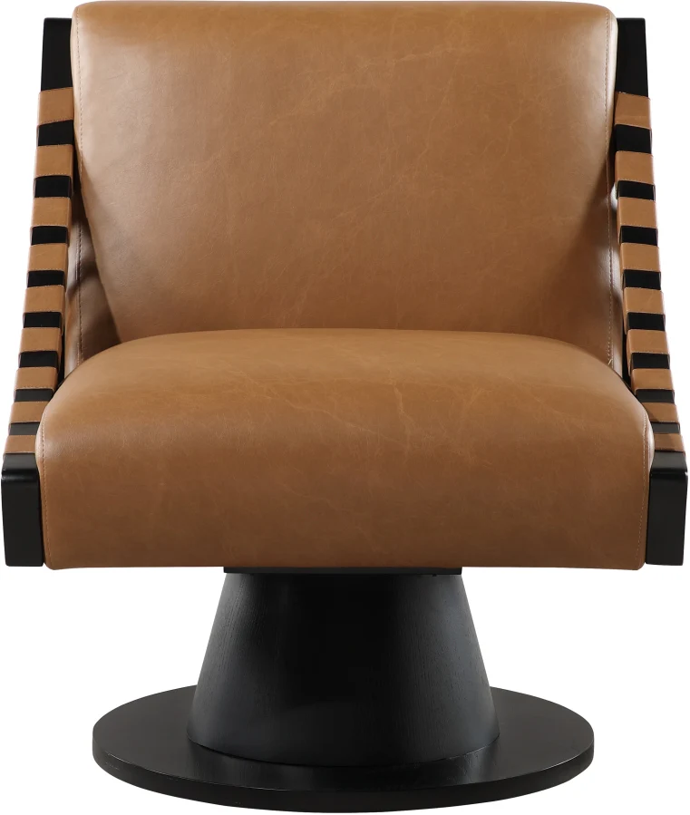 Millwin Vegan Leather Upholstered Swivel Accent Chair - Image 27