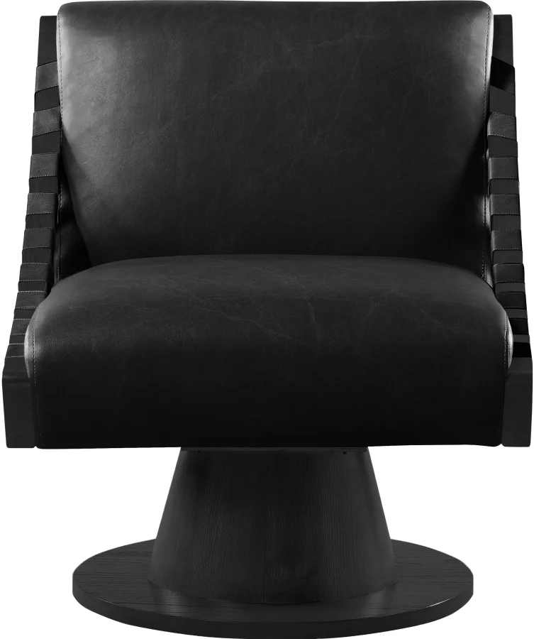 Millwin Vegan Leather Upholstered Swivel Accent Chair - Image 3