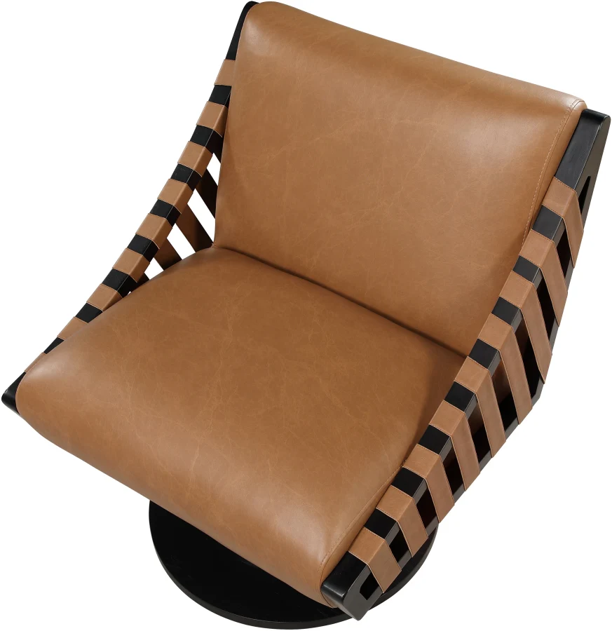 Millwin Vegan Leather Upholstered Swivel Accent Chair - Image 30