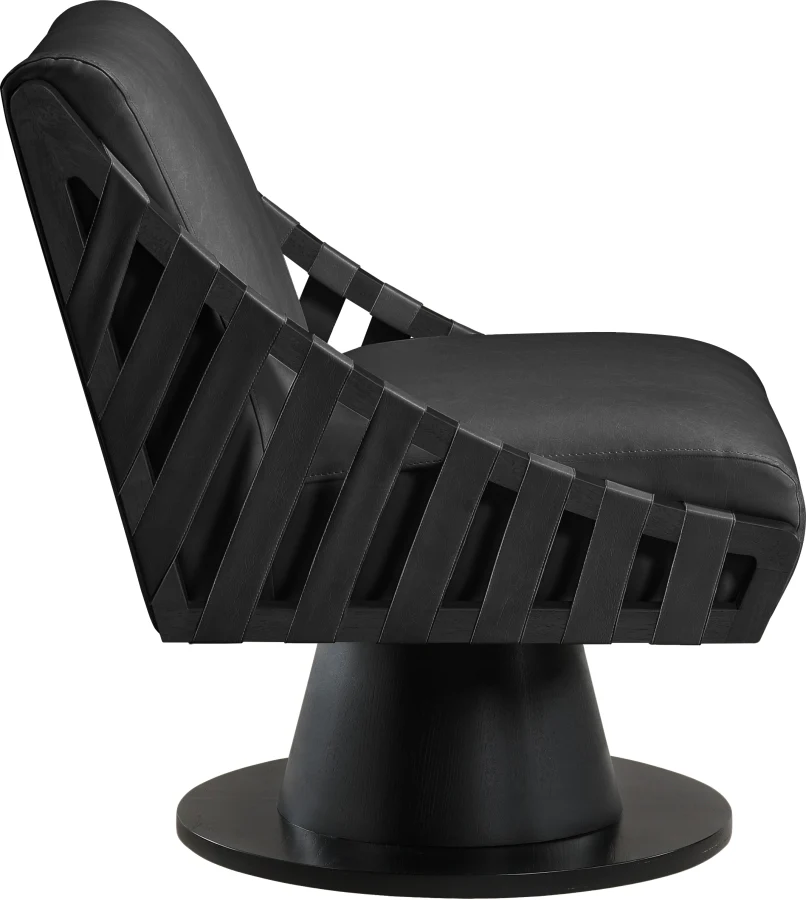 Millwin Vegan Leather Upholstered Swivel Accent Chair - Image 4