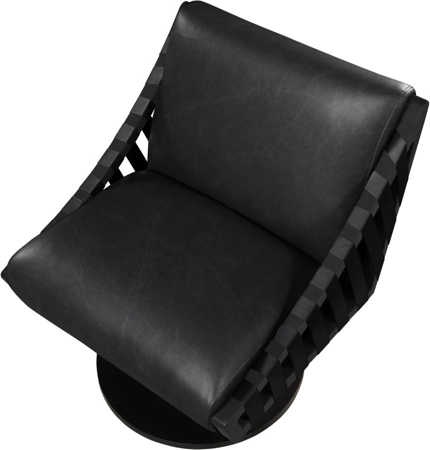 Millwin Vegan Leather Upholstered Swivel Accent Chair - Image 6